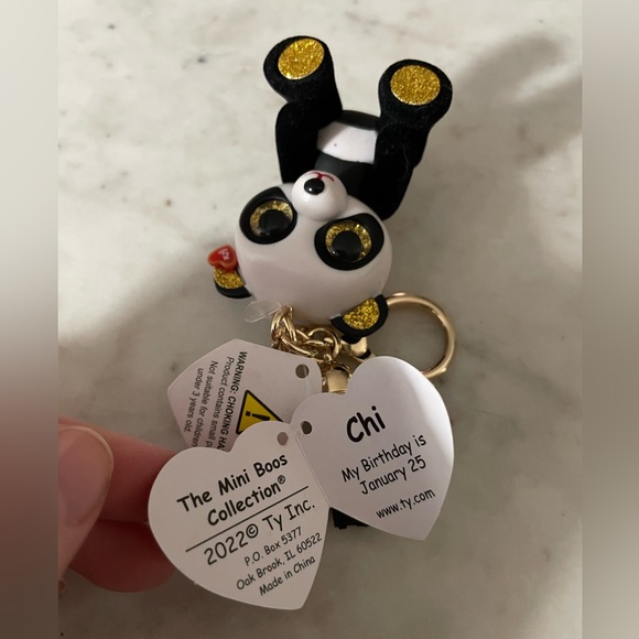 Ty Beanie Mini Boo Dangler & Chi (sloth & panda) Keychain Key Ring - both NWT - Picture 6 of 7